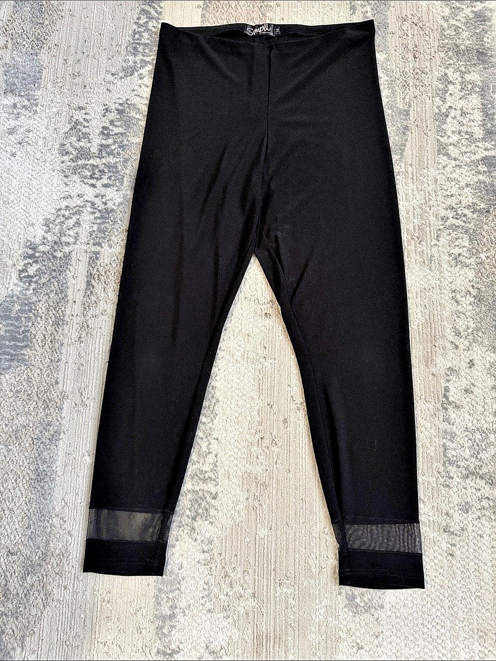 Sympli Black Mesh Panel Leggings